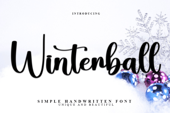 Winterball: A Handwritten Font for Editorial Design with a Wintery Charm